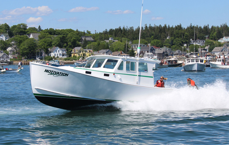 Lobster boat Motivation racing.